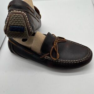 Sperry Leather Davenport Pull Up 1-Eye Driver Loafer Mens11.5 Wide Brown Preppy
